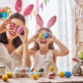 thumbnail image 4 of Foam Glittery Easter Egg Ornaments with Bows Hanging Easter Tree Ornaments for Tree Wreath Spring Home Indoor Outdoor Decor Easter Egg Hunt Basket Filler and Party Favor 12Pcs & CUSTOM Storage Carrier, 4 of 7