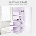 thumbnail image 4 of HOMCOM Bathroom Mirror Cabinet, Wall-Mounted Storage Organizer with Double Doors, Adjustable Shelf, Light Lilac, 4 of 7