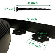 Garden Edging, 100ft No-Dig Landscape Edging with 150 Spikes for Lawn, 2 Inch Tall for Landscaping, Flower Gardens, and Lawn(Black, 100FT)
