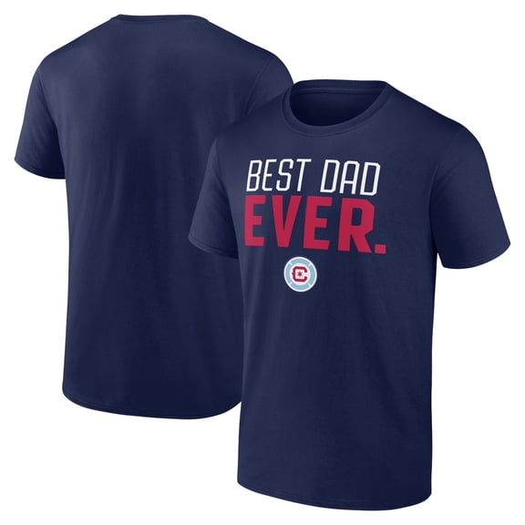 Men's Navy Chicago Fire Best Dad Ever Father's Day T-Shirt