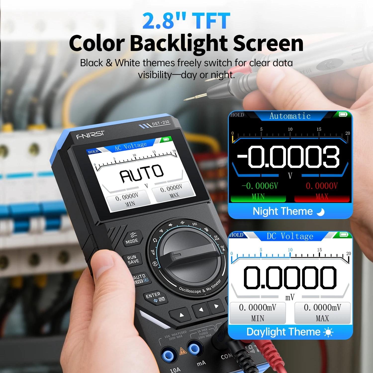3-In-1 Handheld Oscilloscope Multimeter With DDS Signal Generator, 10MHz Bandwidth 48MSa/S Sampling Rate True RMS Digital Multimeter For Circuit Testing & Electronic Repair