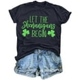 thumbnail image 5 of KimSoong Women St. Patrick's Day T-Shirts Let The Shenanigans Begin Letter Print Shirt Lucky Shamrock Tee Funny Sayings Tops, 5 of 7