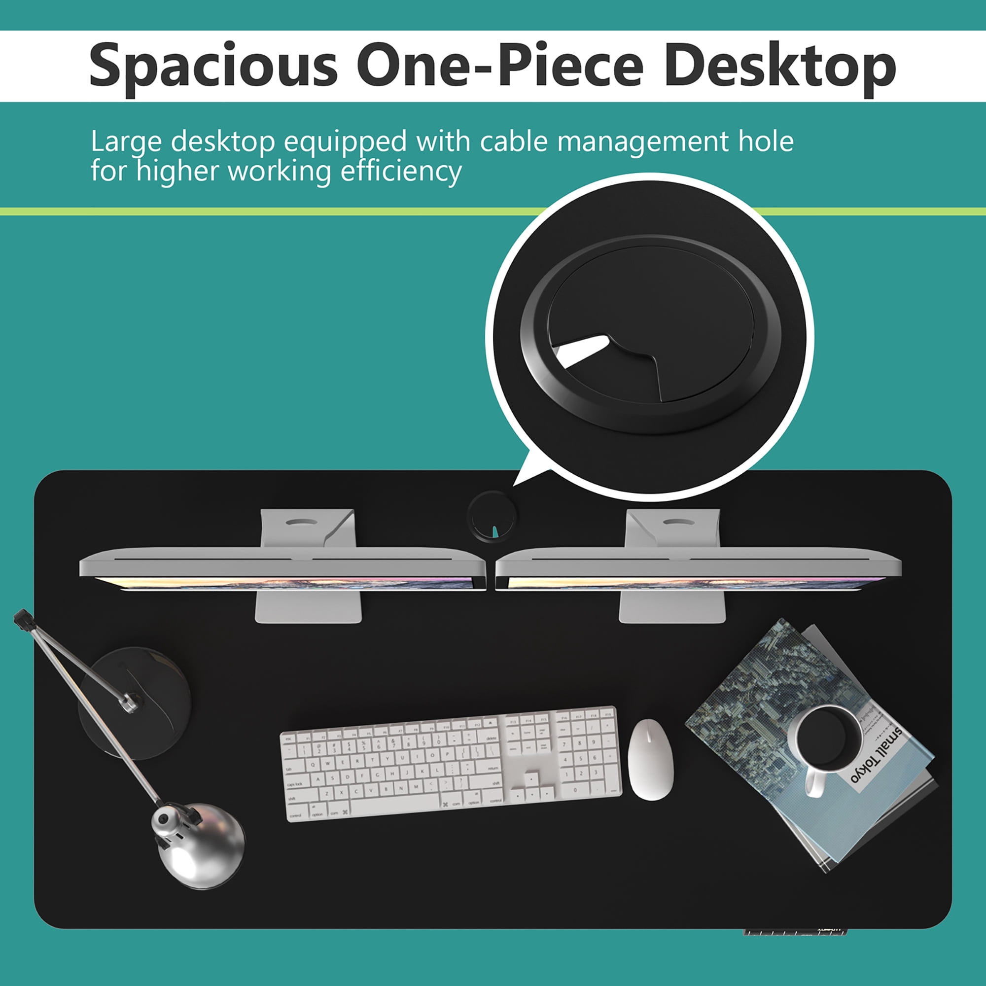 Costway Electric Adjustable Standing Desk Stand up Workstation w/Control Black