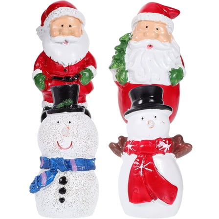 CRAFTHROU 4Pcs Santa Claus Decoration Resin Christmas Figurines Set Of Collectibles