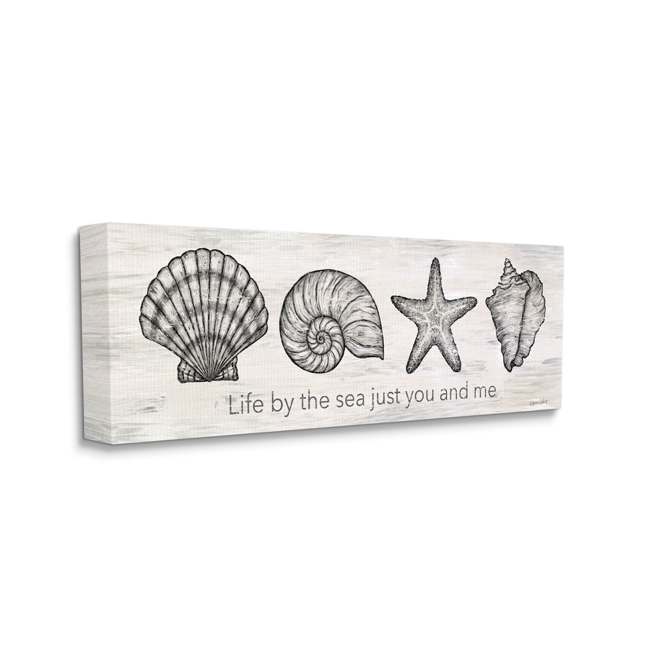 Life By Sea You & Me Beach Phrase Coastal Graphic Art Gallery Wrapped Canvas Print Wall Art
