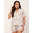thumbnail image 2 of Moomaya Sleepwear, Shirt & Shorts Night Suit Set, Printed Cotton Pjs Lounge Set, 2 of 9
