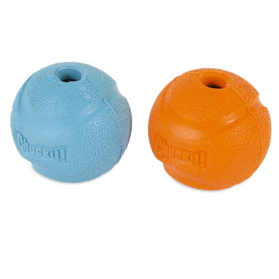 Chuckit! Fetch Dog Ball Rubber Toy for Dogs, Small 2", for Breeds and Puppies, Pack of 2, Assorted Colors