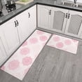 thumbnail image 2 of Geometric Flower and Mandala Pink Anti Fatigue Kitchen Rugs Set Of 2, Non Slip Washable Decorative Floor Mats for Kitchen Sink Laundry, 17"x30" and 17"x47", 2 of 6