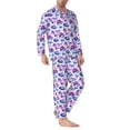 thumbnail image 2 of Lsque crystal Skull record lips Pattern Long Sleeve Pajama Set for Men - Soft 2-Piece Sleepwear and Loungewear Set with Pockets, Comfy Nightwear-Medium, 2 of 7