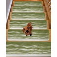 thumbnail image 2 of Stair Treads for Wooden Steps, Sage Green Ombre Peel and Stick Stair Treads with Adhesive, Modern Moire Abstract Art Luxury Non Slip Indoor Stairs Runner Rugs Mats for Elders Dogs 8"x30"10PCS, 2 of 7