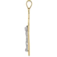 thumbnail image 2 of Avariah Solid Gold 10K Two-tone Diamond Cut Large Block Filigree Cross w/Crucifix Pendant - 46mm, 2 of 6