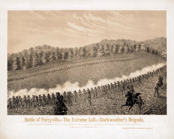 Print: Battle Of Perryville--The Extreme Left-- Starkweather's Brigade - Walmart.com