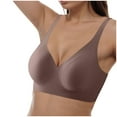 thumbnail image 4 of GEWSEY V Neck Wireless Bras for Women No Underwire Lightly Lift Womens Bras Soft Comfort Seamless Bralettes (Coffee, 34A-34C), 4 of 4