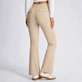 thumbnail image 3 of Feekit Women's Fleece Lined Flare Pants, High Waisted Stretch Casual Pants with Zipper Pockets, Soft Warm Yoga Pants for Everyday Wear, 3 of 9