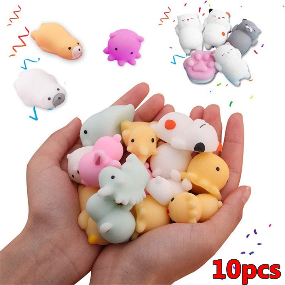 Random 10 Mochi Squishies Toys, Cute Squishies Animals Stress Relief Toys for Kids Adults Anxiety Toys Easter gift - Walmart.com