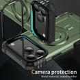 thumbnail image 2 of For iPhone 17 Pro Max Case with Camera Ring Stand, [Compatible with MagSafe] [Built-in Lens Ring Kickstand] Heavy Duty Rugged Shockproof Durable Anti-Scratch Magnetic Phone Case,Armygreen, 2 of 8