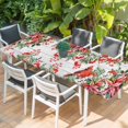 thumbnail image 2 of Cardinal Bird Table Cloths for 8 Foot Rectangle Tables, Winter Poinsettia Pine Cones Berry Wood Patio Waterproof Elastic Fitted Tablecloths, Washable Rectangular Table Cover for Camping, 2 of 8