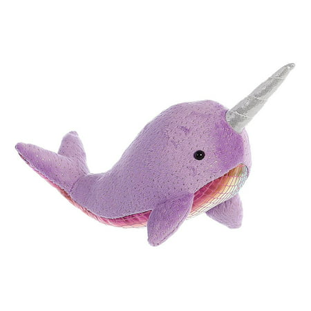 Aurora Shimmers Purple Narwhal Plush Stuffed Animal - 9 (Best Swimmer Of The World)