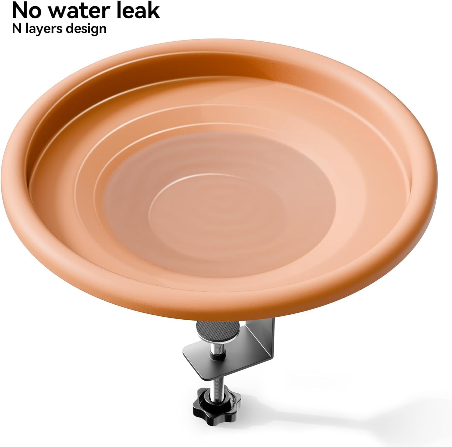 1 Piece 12 Inch Adjustable Bird Bath Bowl Balcony Deck Mounted Feeder Tool Free Setup