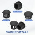 thumbnail image 3 of Uxcell Bouchons de Trous en Plastique, Type Flush Bouchon Rond Verrouillage Noir 10mm/3/8 Pouces, 3 of 7