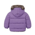 thumbnail image 4 of lnmuld Kids Jacket Reversible Girls Hooded Jacket with Bear Ears Winter Warm Thickened Padded Coat Long Sleeve Outwear for Cold Weather Solid Color Size:3-4 Years, 4 of 6