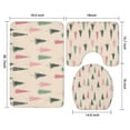 thumbnail image 3 of Beige Christmas Tree Pattern Bathroom Rugs Sets 3 Piece,Toilet Cover Set,Absorbent Non Slip Bathroom Mats Sets with U-Shaped Contour Rug Toilet Rug Set, 3 of 5