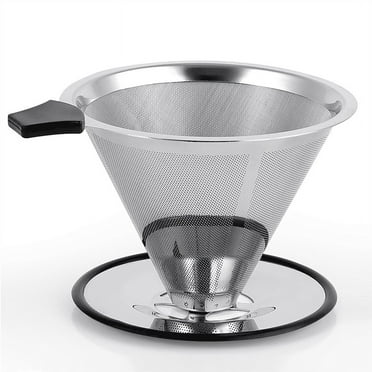 Stainless Steel Cone Coffee Dripper, Slow Drip Filter, Paperless and Reusable, Ultra Fine Micromesh Filter
