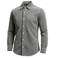 thumbnail image 2 of pstuiky manga larga para hombre, Camisa informal de manga larga con solapa y botones para hombre top de hombre l, 2 of 6