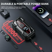 NEXPOW 3000A Jump Starter with Air Compressor, 150 PSI Digital Tire Inflator, 16000mAh PD 30W Fast Charge, 12V Battery Booster Power Bank for 8.5L Gas/6.5L Diesel