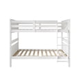 thumbnail image 5 of Home Design Lorain Twin Over Twin Solid Wood Bunk Bed with Sturdy Guardrails and Ladder, White, Easy Assembly, 5 of 16