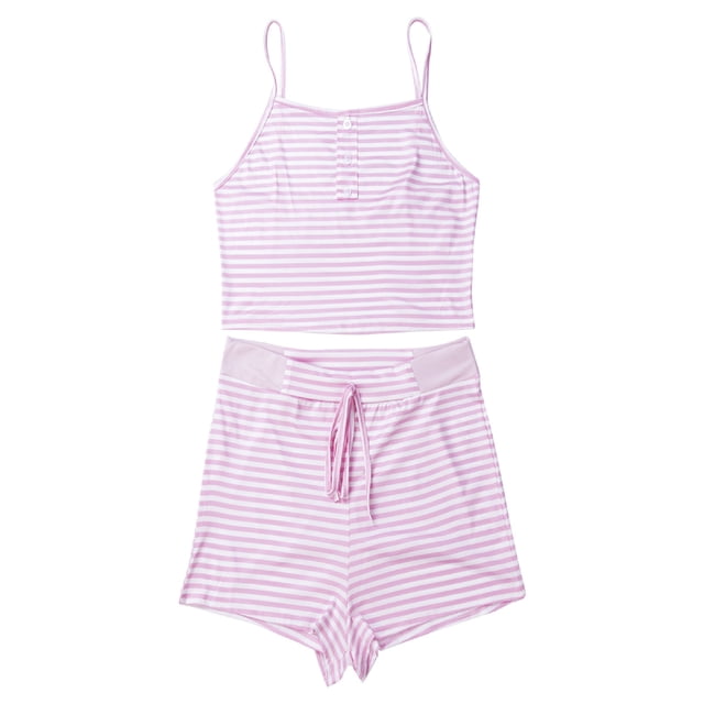 xiaxaixu Ensembles Pyjama Femme Débardeur Imprimé Camisole Sans Manches + Short