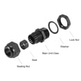 thumbnail image 3 of NPT1/2 Cable Gland 8mm-14mm Wire Hole Waterproof Nylon Joint Adjustable Locknut with Washer Black 5 Pieces, 3 of 3