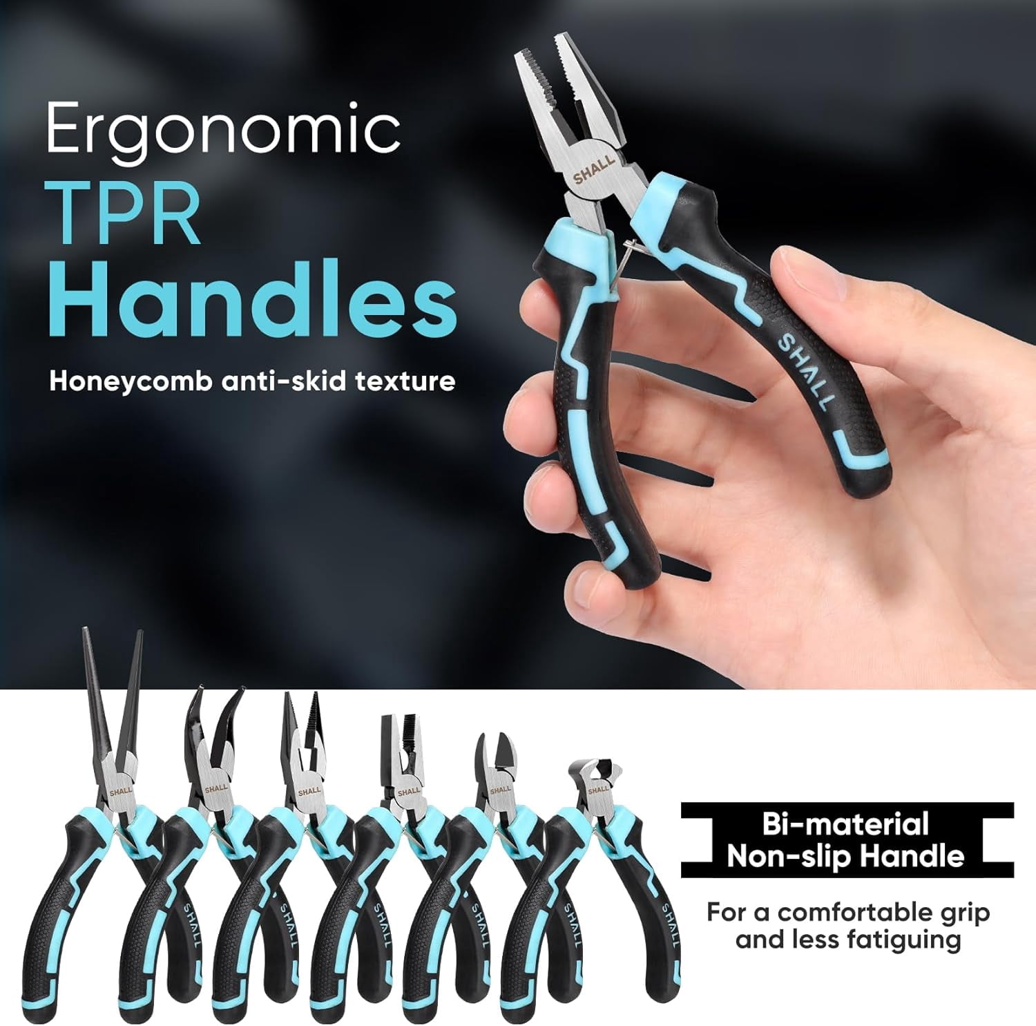 Mini Set, 6-Piece Small Tool Set Includes Needle Nose, Long Nose, Bent Nose, Diagonal, End Cutting and Linesman for Making Crafts, Electronic Repairing & Jewelry with Pouch