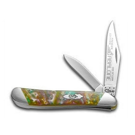 Case XX Knives Slant Series Abalone Corelon Peanut 1/2500 Stainless Pocket Knife S9220AB