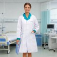 thumbnail image 1 of - Elegant Attire Long Sleeve Lab Coat With Notched Collar And Slant Pockets For Daily Home And Use, 1 of 3