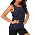 thumbnail image 2 of Balery Copper-Gold Gloss Outline Flower Camiseta sin mangas estampada ligera para mujer, tops de entrenamiento sin mangas, camisetas de yoga transpirables de secado rápido.-X-Large, 2 of 7
