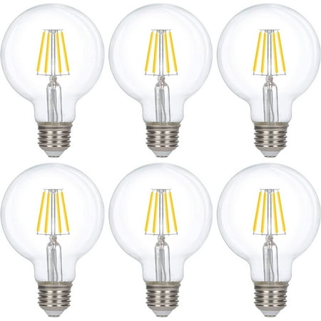 

Simba Lighting LED Edison G25 Globe 6W 60W Equivalent Light Bulbs 120V E26 Base Dimmable 4000K 6 Pack