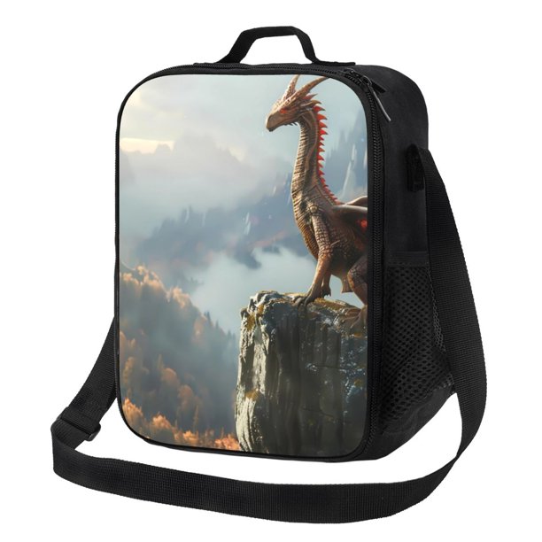 Balery Autumn Dragon Mountain View Caja de Almuerzo y Bolsa de Almuerzo para Hombres y Mujeres, Bolsa de Almuerzo Reutilizable con Gran Capacidad, Bolsa de Almuerzo Aislada