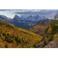 thumbnail image 2 of Haney, Chuck 32x23 Gold Ornate Wood Framed with Double Matting Museum Art Print Titled - Looking down the McDonald Valley in autumn-Glacier National Park-Montana-USA, 2 of 4