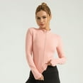 thumbnail image 2 of Long Sleeve Sports Peach Yoga Jacket Womens Zipper Fitness Yoga Shirt Gym High Elastic Tops Activewear Running Coat Pink Clothes, 2 of 6