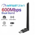thumbnail image 2 of 600mbps USB Bluetooth 5.0 ac wifi adapter 2 in 1 for PC BT wifi5 2.4g 5G 5dBi dongle USB wireless WiFi receiver for Win7/10/11, 2 of 7