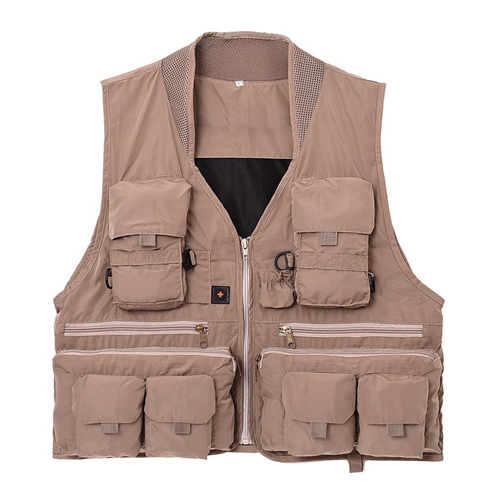 Mens Plus Big and Tall Fishing Photographer Mesh Vest Outdoor Waistcoat