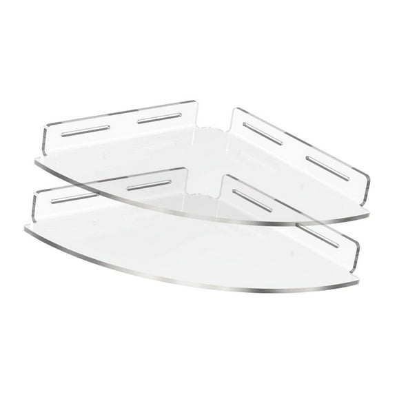 2X Clear Corner Shelves Adhesive Mount Bathroom Organizers Large Capacity Shower Storage