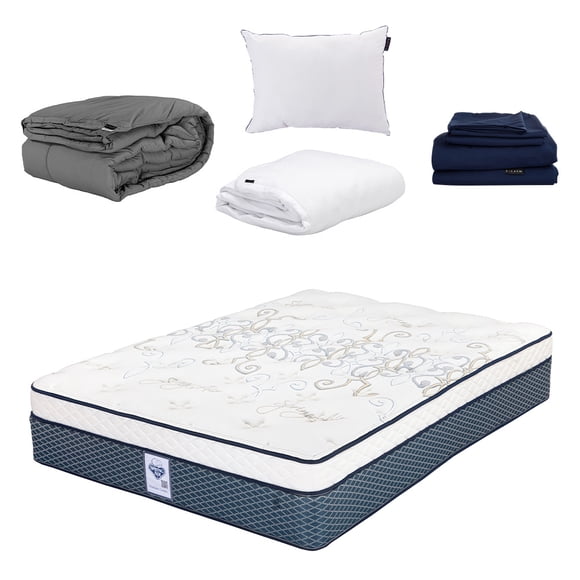 Colchón Spring Air Cantabria Matrimonial + Almohada One + Protector Cloud + Sábanas Softy + Edredón Homy