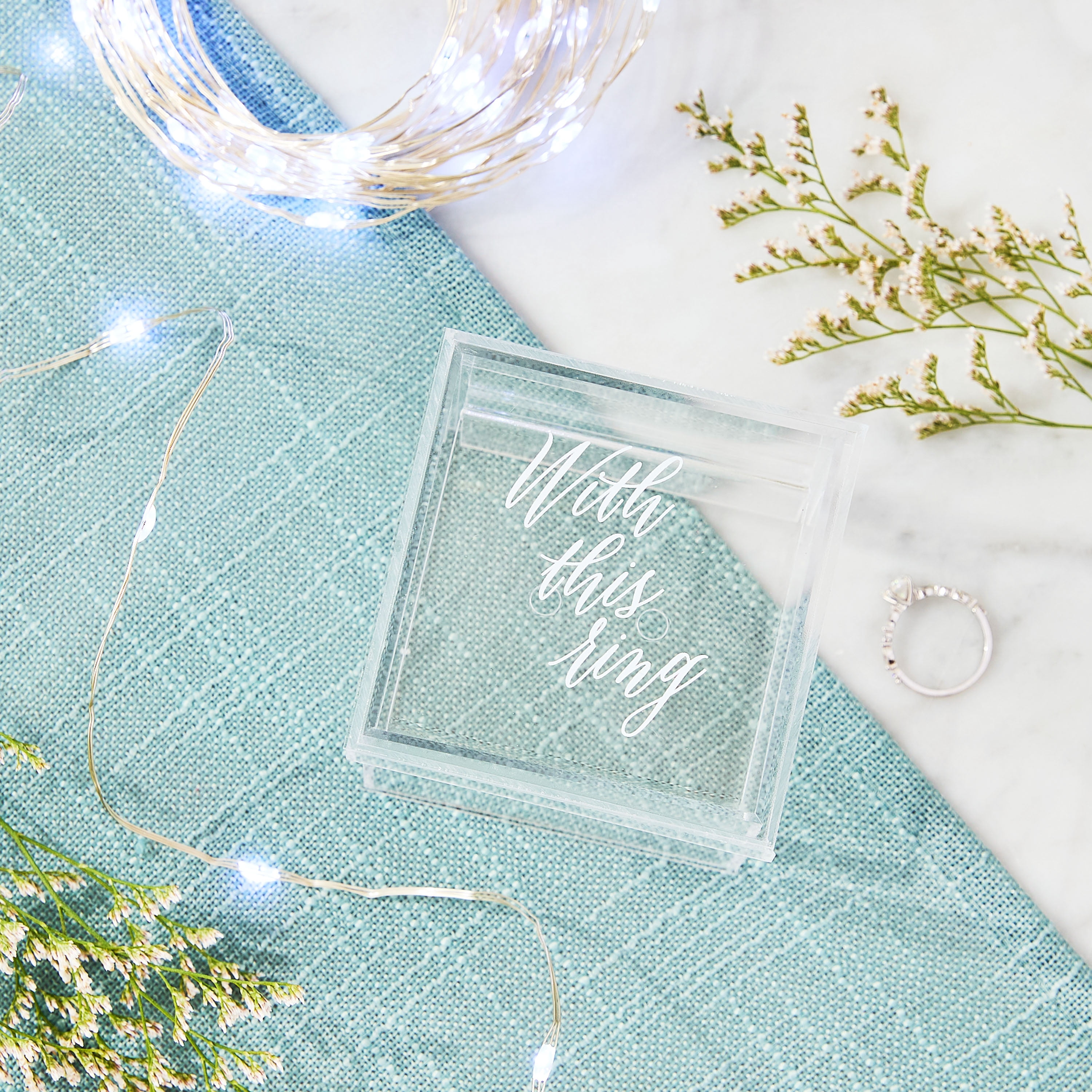 Clear Acrylic Ring Bearer Box, by Way To Celebrate