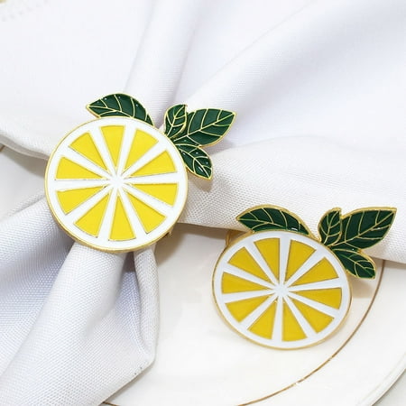 

12Pcs Napkin Buttons Elegant Decorative Zinc Alloy Dining Table Lemon Serviette Buckles Festival Party Decoration for Wedding