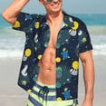 thumbnail image 7 of Bingfone Men's Short Sleeve Button Down Shirts Hawaiian Space and Animals Printed Beach Shirt, 7 of 7
