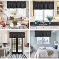 thumbnail image 5 of Black Burlap Texture Farmhouse Short Window Curtain Valances, Farmhouse Vintage Black Rod Pocket Kitchen Valances for Living Room Bedroom Bathroom Cafe 42" x 12", 5 of 8