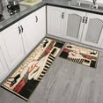 thumbnail image 3 of Coffee Vintage Chef Kitchen Pattern Kitchen Mats Set Of 2,Kitchen Rugs Mats with Dirty Resistance,washable,Non-Slip,kitchen Mats 17.7x24+17.7x48inch, 3 of 7