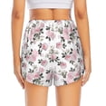 thumbnail image 3 of Picia Rose Flowers Pattern Women's 2 in 1 Athletic Running Shorts High Waisted Workout Casual Gym Sweat Shorts with Comfy Liner Zipper Pockets-X-Large, 3 of 9